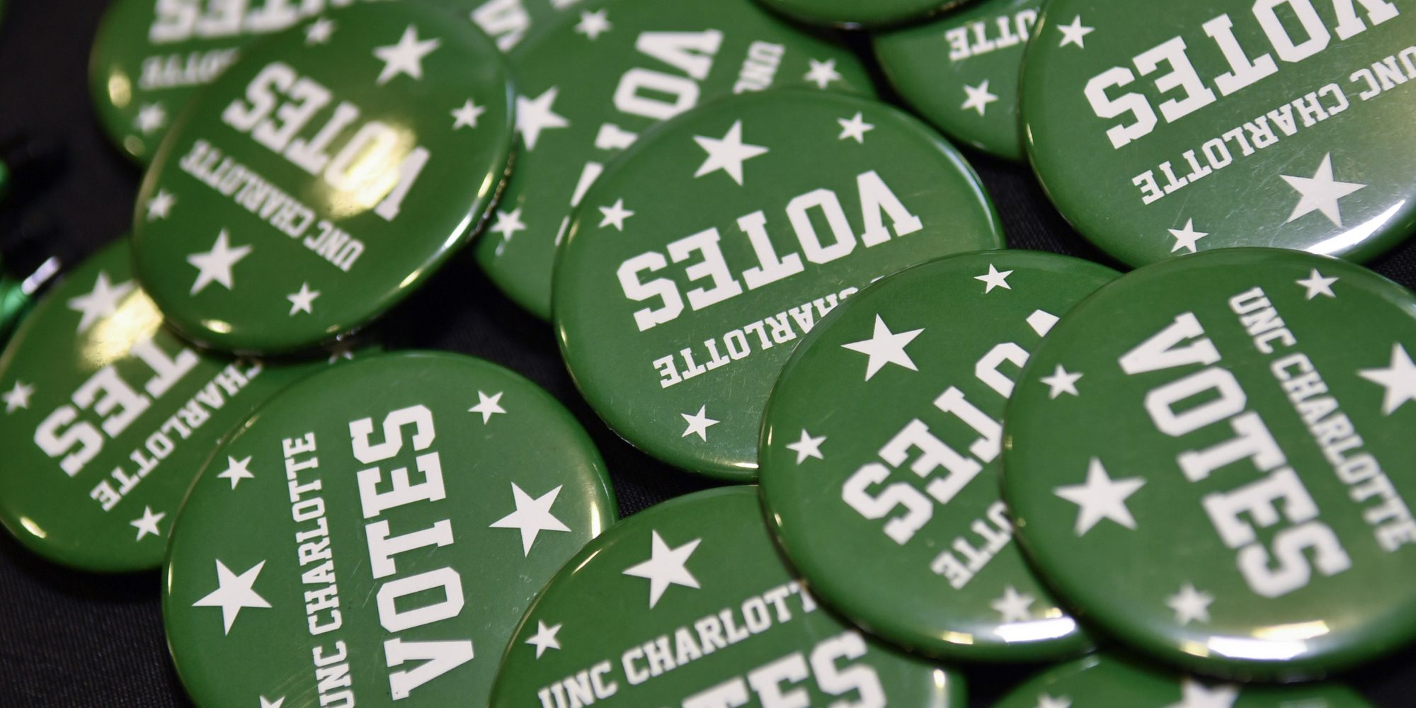 UNC Charlotte votes pins